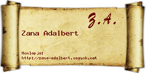 Zana Adalbert névjegykártya
